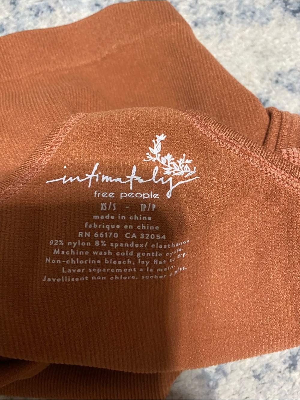 Free People Intimately Rust Seamless Cropped Racerback Tank XS/S - Picture 2 of 3